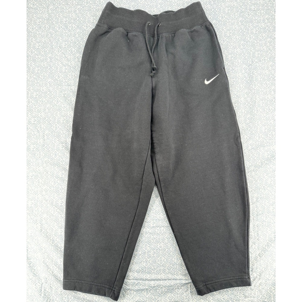 Nike Phoenix Fleece High-Waisted Crop Sweatpants Black DQ5678-010 M
